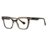 Carmine Vintage TR90 Eyeglasses Cat Eye Frames Southood Green Leopard